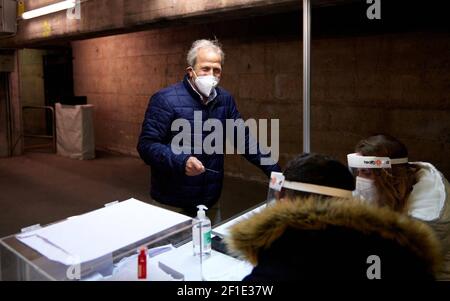 Barcelona, Spanien. März 2021, 07th. Mitglieder, Spieler und Manager des FC Barcelona kommen, um bei den Präsidentschaftswahlen des FC Barcelona im Camp Nou Stadion in Barcelona am 7. März 2021 im Bild abzustimmen: Víctor Muñoz Socios, Jugadores y directivos del FC Barcelona acuden a votar en las elecciones presidenciales del FC Barcelona al Estadio Camp Nou en Barcelona el 7 de Marzo de 2021 en la foto: Víctor Muñoz POOL/FC Barcelona/Cordon Pressebilder sind nur für redaktionelle Verwendung bestimmt. Nur für den freien Vertrieb, NICHT ZUM VERKAUF. Pflichtschein: © FC Barcelona Kredit: CORDON PRESS/Alamy Live News Stockfoto