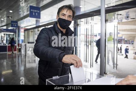 Barcelona, Spanien. März 2021, 07th. Mitglieder, Spieler und Manager des FC Barcelona kommen, um bei den Präsidentschaftswahlen des FC Barcelona im Camp Nou Stadion in Barcelona am 7. März 2021 im Bild abzustimmen: Joan Barbarà Socios, Jugadores y directivos del FC Barcelona acuden a votar en las elecciones presidenciales del FC Barcelona al Estadio Camp Nou en Barcelona el 7 de Marzo de 2021 en la foto: Joan Barbarà POOL/FC Barcelona/Cordon Pressebilder sind nur für redaktionelle Verwendung bestimmt. Nur für den freien Vertrieb, NICHT ZUM VERKAUF. Pflichtschein: © FC Barcelona Kredit: CORDON PRESS/Alamy Live News Stockfoto