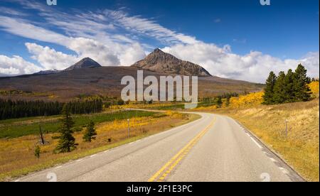 Verbrannte Hügel Brandschaden Yellowstone Mountain Highway Stockfoto