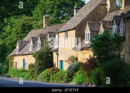 Cotswold Stone Cottages, Snowshill, Gloucestershire, England, Vereinigtes Königreich Stockfoto