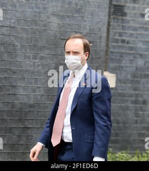 London, England, Großbritannien. März 2021, 8th. Staatssekretär für Gesundheit und Soziales MATT HANCOCK wird in Downing Street gesehen. Kredit: Tayfun Salci/ZUMA Wire/Alamy Live Nachrichten Stockfoto