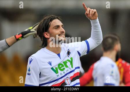 Ernesto Torregrossa Spieler von Sampdoria, während des Spiels der italienischen SerieA Meisterschaft zwischen Benevento gegen Sampdoria, Endergebnis 1-1, Spiel p Stockfoto