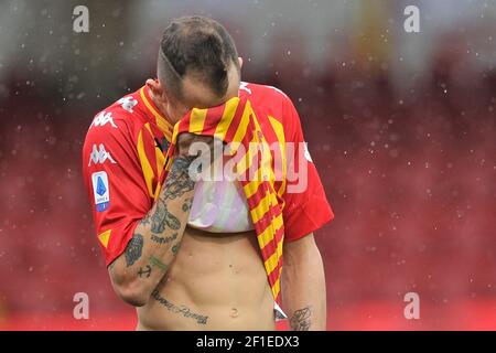 Riccardo Improta Spieler von Benevento, während des Spiels der italienischen SerieA Meisterschaft zwischen Benevento gegen Sampdoria, Endergebnis 1-1, match play Stockfoto