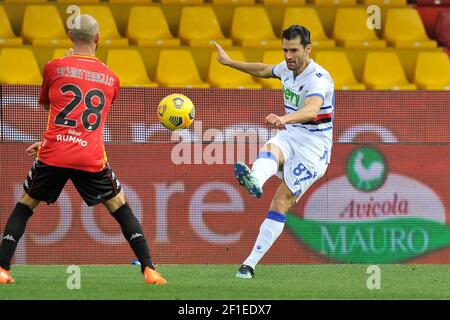 Antonio Candreva Spieler von Sampdoria, während des Spiels der italienischen SerieA Meisterschaft zwischen Benevento gegen Sampdoria, Endergebnis 1-1, match play Stockfoto