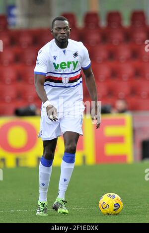 Omar Colley Spieler von Sampdoria, während des Spiels der italienischen SerieA Meisterschaft zwischen Benevento gegen Sampdoria, Endergebnis 1-1, Spiel gespielt bei Stockfoto