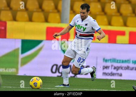 Antonio Candreva Spieler von Sampdoria, während des Spiels der italienischen SerieA Meisterschaft zwischen Benevento gegen Sampdoria, Endergebnis 1-1, match play Stockfoto