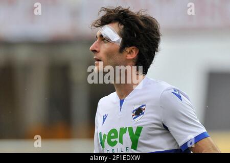 Tommaso Augello Spieler von Sampdoria, während des Spiels der italienischen SerieA Meisterschaft zwischen Benevento gegen Sampdoria, Endergebnis 1-1, Spiel spielen Stockfoto