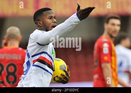 Balde Keita Spieler von Sampdoria, während des Spiels der italienischen SerieA Meisterschaft zwischen Benevento gegen Sampdoria, Endergebnis 1-1, Spiel gespielt bei Stockfoto