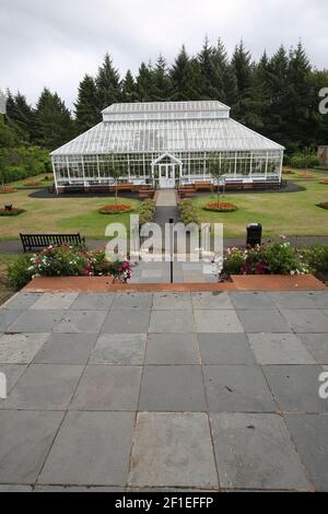 Belleisle Park , Ayr, Ayrshire, Schottland, Großbritannien. Das neu restaurierte Gewächshaus, Konservatorium Stockfoto