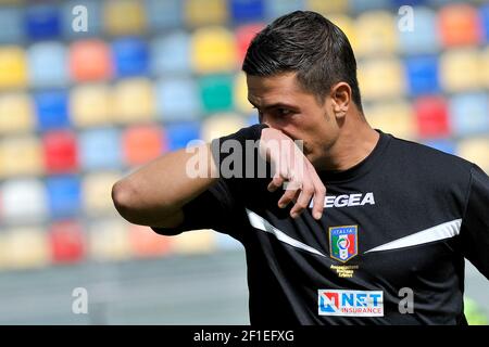 Gianluca Manganiello Schiedsrichter, während des ersten Spiels der italienischen Serie B Fußball-Meisterschaft zwischen Frosinone - Empoli Endergebnis 0-2, Spiel p Stockfoto