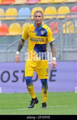 Matteo Ardemagni Spieler von Frosinone, während des ersten Spiels der italienischen Serie B Fußball-Meisterschaft zwischen Frosinone - Empoli Endergebnis 0-2, Stockfoto