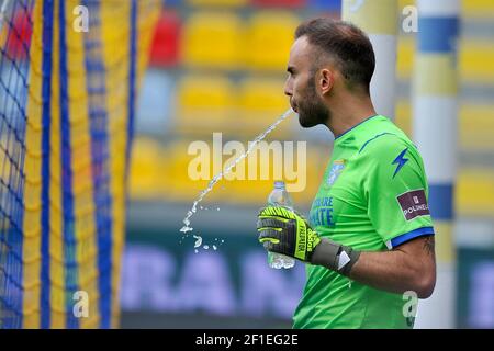 Francesco Bardi Torwart von Frosinone, während des ersten Spiels der italienischen Serie B Fußball-Meisterschaft zwischen Frosinone - Empoli Endergebnis 0- Stockfoto