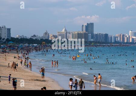 Geschäftiges Miami Beach Stockfoto