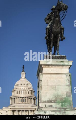 General Grant Statue vor US Capitol, Washington DC. Stockfoto