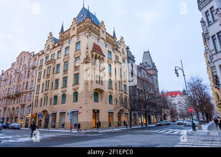 Siroka, Parizska, Josefov, Prag, Tschechische Republik Stockfoto