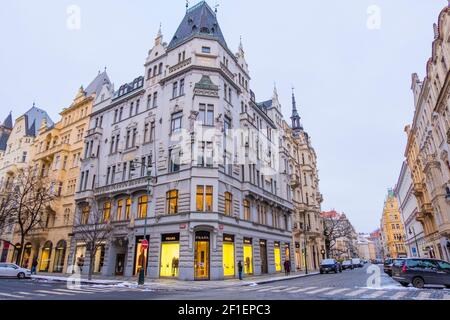 Siroka, Parizska, Josefov, Prag, Tschechische Republik Stockfoto