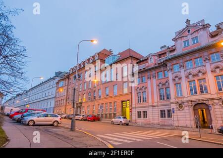 Faustuv dum, Faust House, Karlovo namesti, nove mesto, Prag, Tschechische Republik Stockfoto