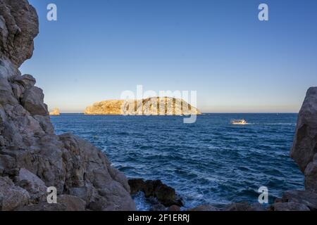 Mittelmeer-Medes-Inseln an der Costa Brava Stockfoto