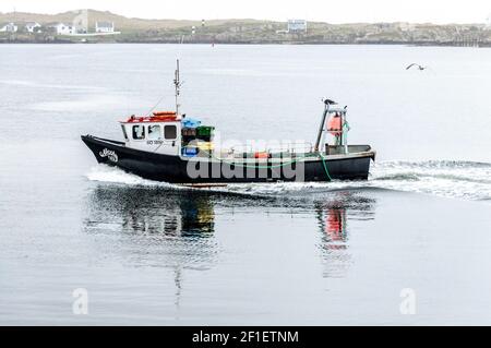 Küstenfischboote im Hafen von Burtonport, County Donegal, Irland Stockfoto