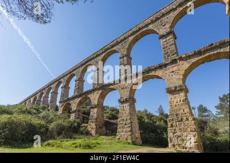 Römische Aquädukt Pont del Diable in Tarragona, Spanien Stockfoto