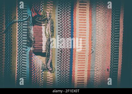 Abstrakte Textur einer bunten Decke Patchwork Stockfoto