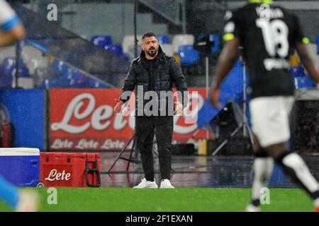 Gennaro Gatturo coah von Neapel, während des Spiels der italienischen Fußball-Liga Serie A zwischen Napoli gegen Spezia, Endergebnis 1-2, Spiel gespielt am th Stockfoto