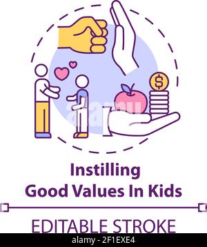 Vermitteln gute Werte in Kinder Konzept Symbol Stock Vektor