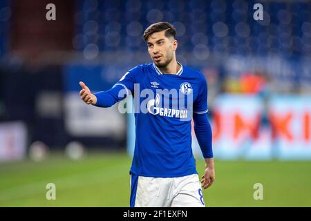 Gelsenkirchen, Deutschland. März 2021, 05th. Suat SERDAR (GE), Geste, gestikulierend, Fußball 1st Bundesliga, Spieltag 24th, FC Schalke 04 (GE) - FSV FSV FSV Mainz 05 (MZ) 0: 0, am 03/05/2021 in Gelsenkirchen/Deutschland. Quelle: Christopher Neundorf/Kirchner-Media/Pool via FOTOAGENTUR SVEN SIMON # DFL-Bestimmungen verbieten die Verwendung von Fotografien als Bildsequenzen und/oder quasi-Video # nur redaktionelle Verwendung # Nationale und Internationale Nachrichtenagenturen OUT use worldwide/dpa/Alamy Live News Stockfoto