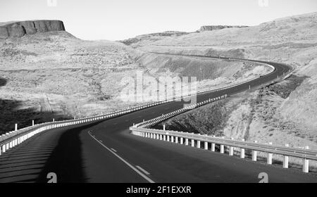 Eastern Washington Desert Highway Lyons Ferry Road Stockfoto