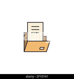 dossier Ordner Umriss Symbol lineare Stil Zeichen für mobile Konzept Und Web-Design der geheimen Dateien Stock Vektor