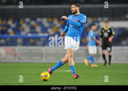 Konstantinos Manolas Spieler von Neapel, während des Viertelfinalspiel des italienischen Cup zwischen Neapel - Spezia Endergebnis 4-2, Spiel gespielt am Stockfoto