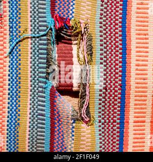 Abstrakte Textur einer bunten Decke Patchwork Stockfoto