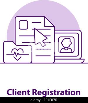 Client-Registrierung Creative UI-Konzept-Symbol Stock Vektor