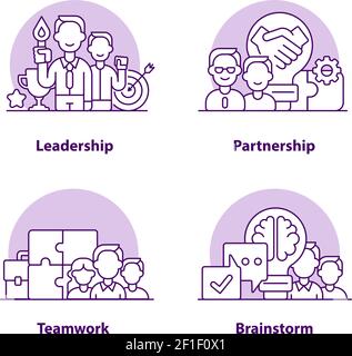 Business Solutions Creative UI Konzept Icon Set Stock Vektor