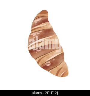 Croissant-Symbol. Abbildung Croissant. Croissant isoliert Hintergrund. Leckeres Croissant. Croissant-Flachdesign. Stockfoto