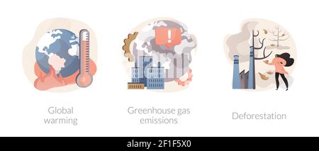 Abstrakte Konzept Vektor Illustrationen Umweltverschmutzung. Stock Vektor