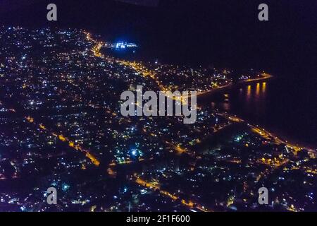 Luftaufnahme Nachtszene, Montevideo, Uruguay Stockfoto