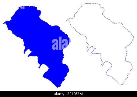 Massa und Carrara Provinz (Italien, Italienische Republik, Toskana oder Toscana Region) Karte Vektordarstellung, scribble Skizze Provinz Massa-Carrara Karte Stock Vektor