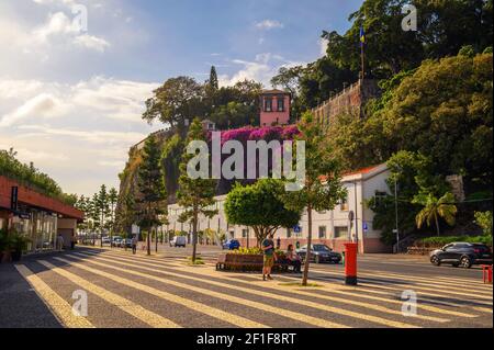 Av SA Carneiro Straße und der Santa Catarina Park in Funchal, Madeira Stockfoto