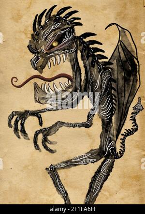 Dämon Horror Illustration Stockfoto