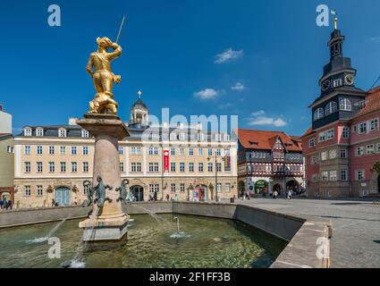 Georgsbrunnen, Thüringer Museum im Stadtschloss am Markt in Eisenach, Thüringen, Deutschland Stockfoto