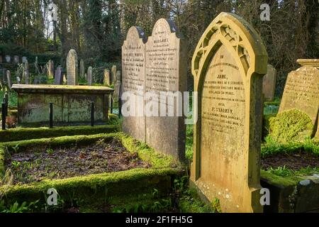 Grabsteine in Bradden Old Church, Douglas, Isle of man Stockfoto