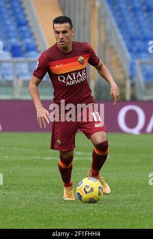 Rom, Italien. März 2021, 07th. Pedro von AS Roma während der Serie EIN Spiel zwischen AS Roma und Genua CFC im Stadio Olimpico, Rom, Italien am 7. März 2021. (Foto von Roberto Ramaccia/INA Photo Agency) Quelle: SIPA USA/Alamy Live News Stockfoto