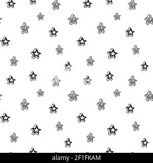 Star nahtlose Muster, schwarz-weiß handgezeichnete Astral Doodle Digitalpapier, abstrakte Sterne wiederholen Hintergrund, der monochrome Sternvektor Stock Vektor