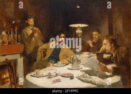 Willard Leroy Metcalf - Das Zehn-Cent-Frühstück Stockfoto