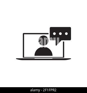Laptop online Icon Design Vektor Illustration Stock Vektor