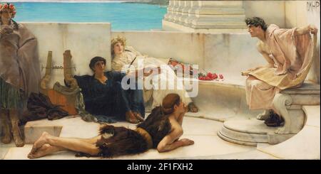 Sir Lawrence Tadema, Englisch (geb. Niederlande) - A Lektüre von Homer Stockfoto