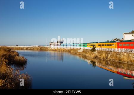 Gangneung, Korea - 8. Dezember 2020 : Jeongdongjin Beach Time Museum Stockfoto