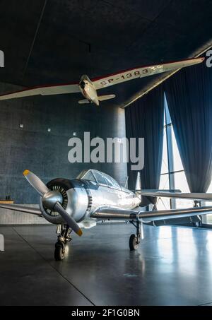 PZL TS-8 Bies and Glider: IS-4 Jastrzab - Polnisches Luftfahrtmuseum, Krakau, Polen, Europa Stockfoto