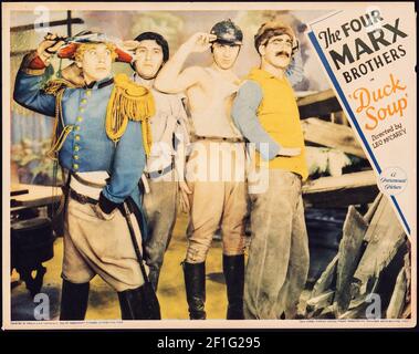 Die Vier Marx Brothers. „Entensuppe“. Vintage Movie Poster, klassischer Stil. 1933. Stockfoto